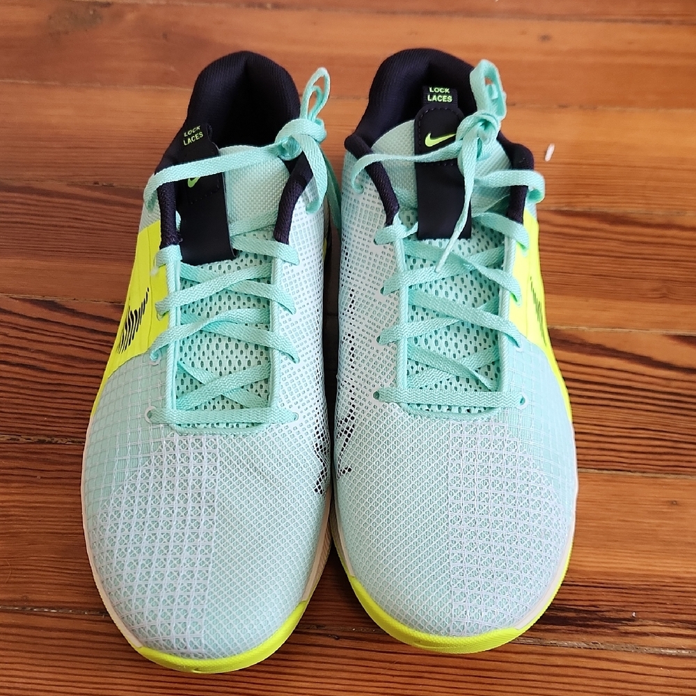 Nike Mint Green and Yellow Metcon 8s